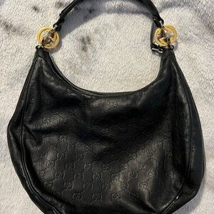 Gucci Black Leather Hobo Bag